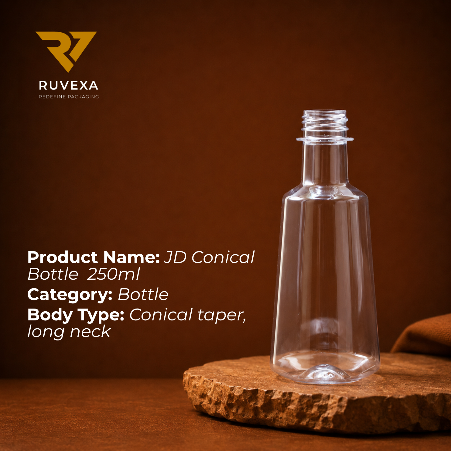 Ruvexa 250 ml JD Conical Bottle