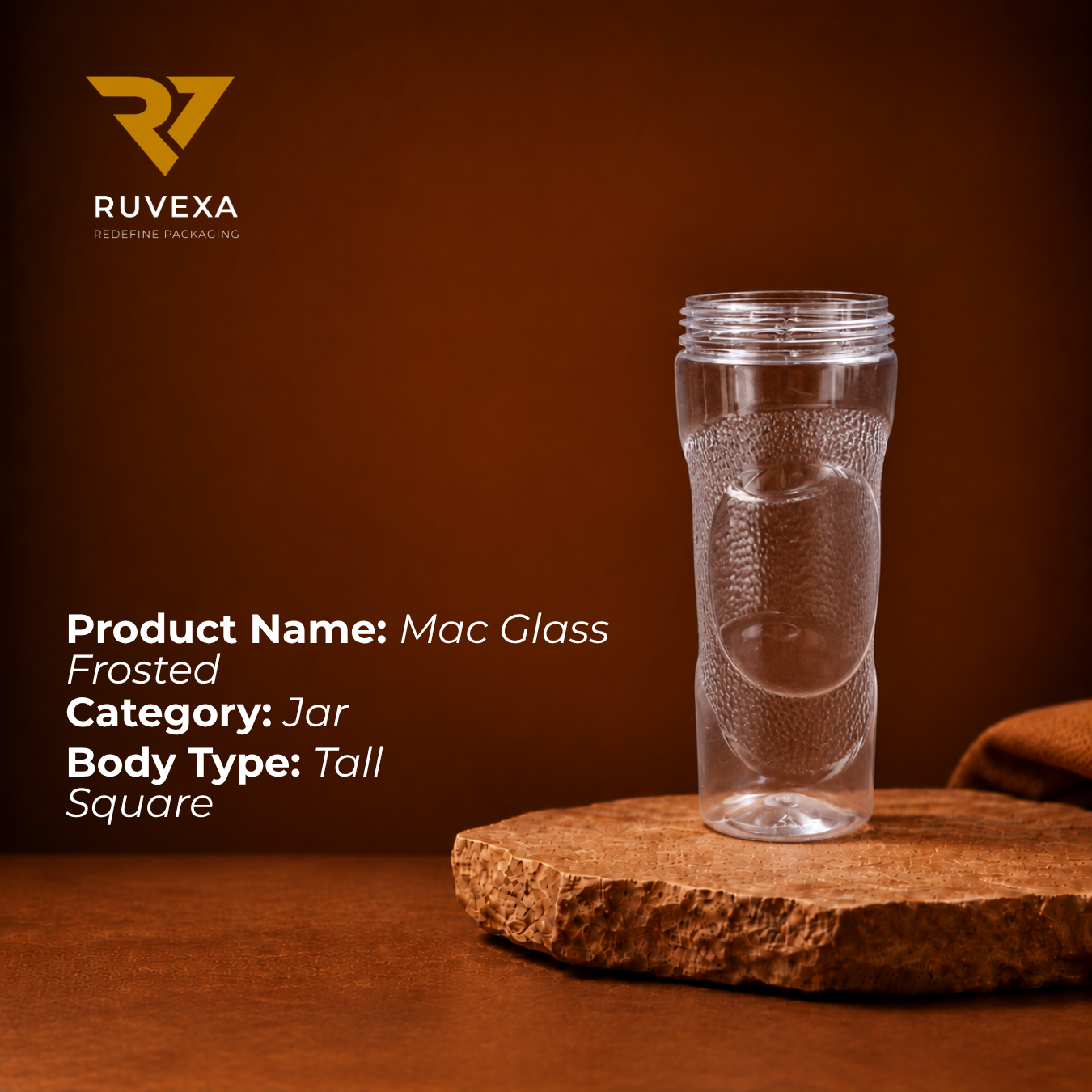 Ruvexa MAC Glass Jar (Frosted)